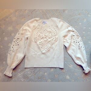 & Other Stories Cream Eyelet Sweater - Size Small